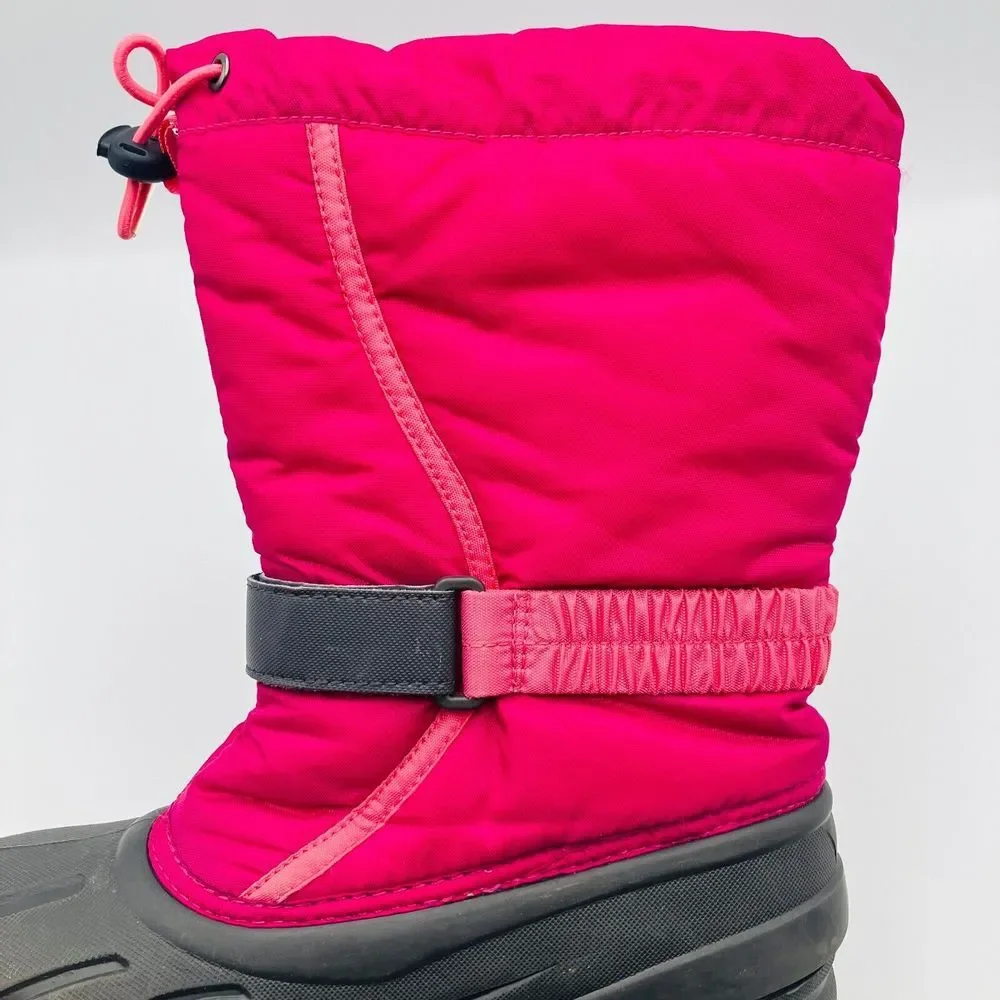 Sorel Snow Boots Youth Size 5 Pink Insulated Removable Liners‎ Adjustable Nice!